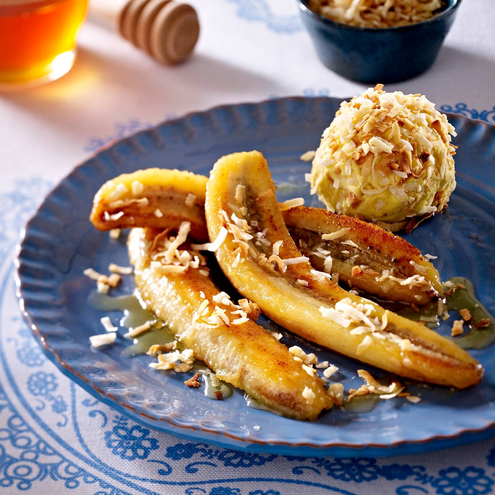 Gebratene Banane mit Honig